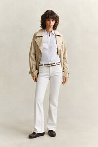 Slim Fit poplin overoverhemd met strepen