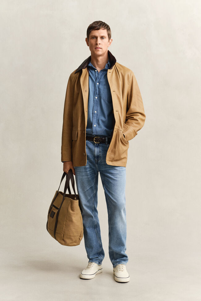 Regular Fit indigo overoverhemd