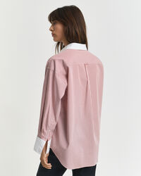 Oversized gestreept overhemd met contrasterende kraag en strepen