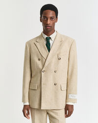 Relaxed Fit kostuumjasje met visgraatmotief en spikkelpatroon