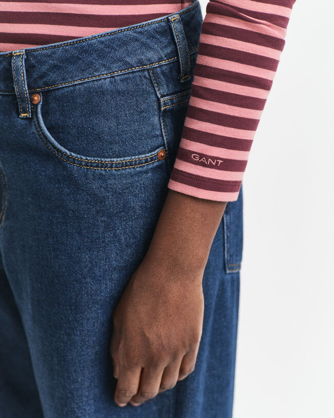 Gestreept ribshirt met lange mouwen