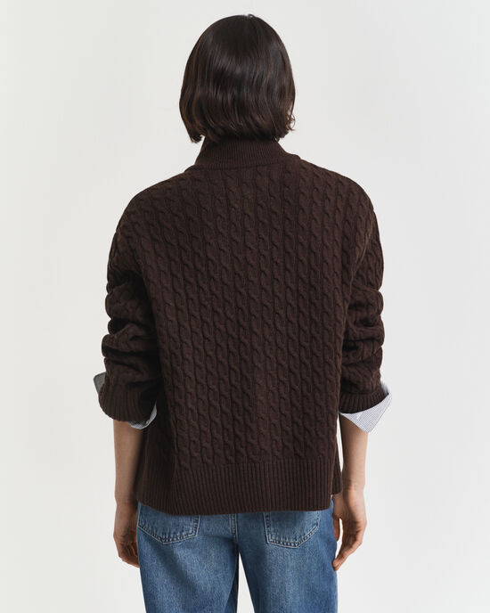 Kabelgebreid vest met rits