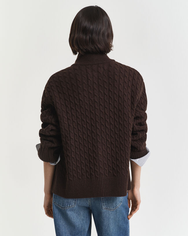 Kabelgebreid vest met rits