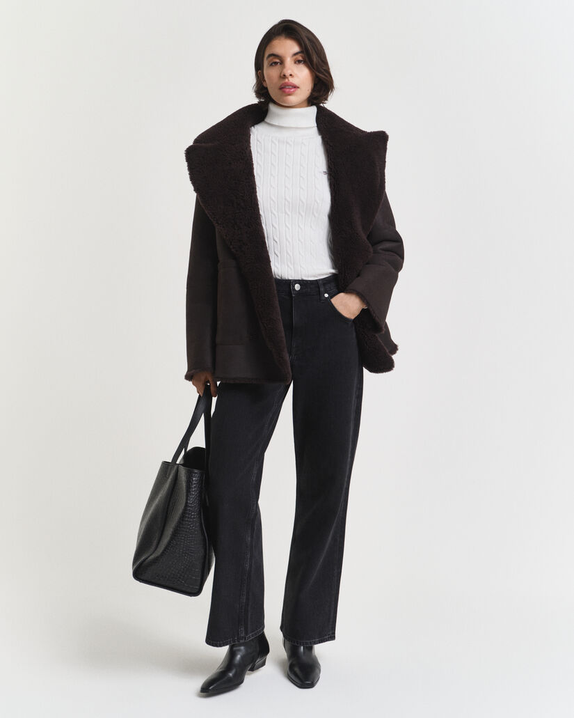 Kabelgebreide coltrui van stretchkatoen