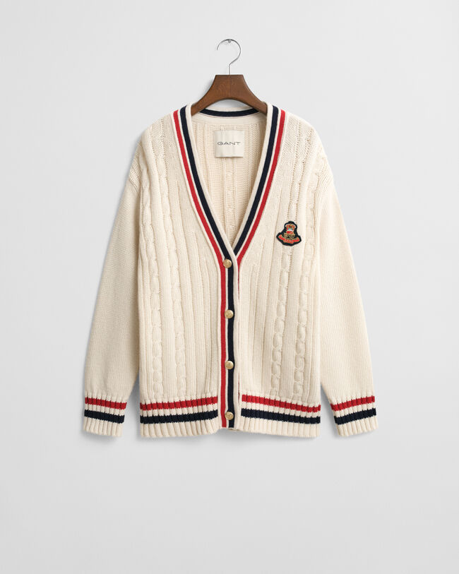 Gant Varsity kabelgebreid vest met V-hals
