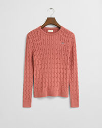 Teen Girls gebreide kabeltrui met ronde hals van stretchkatoen