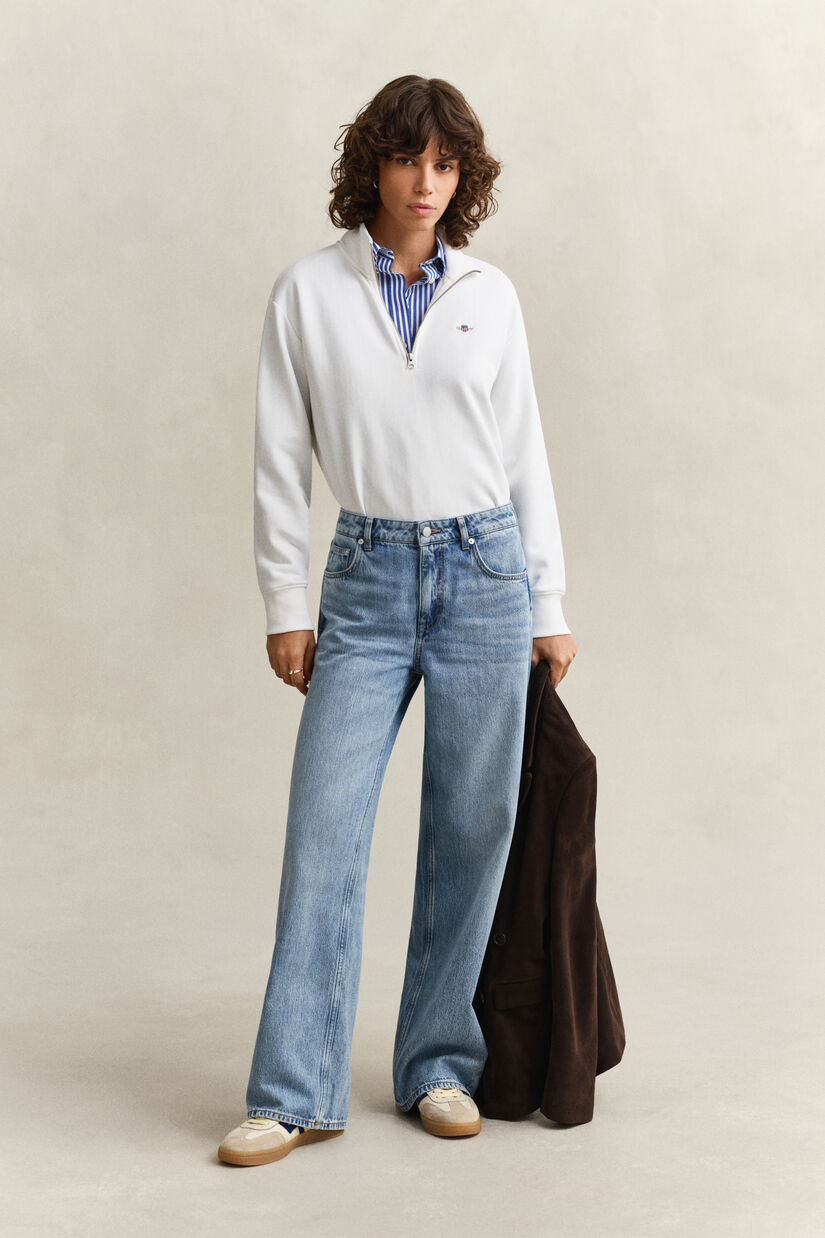 Shield sweatshirt met korte rits