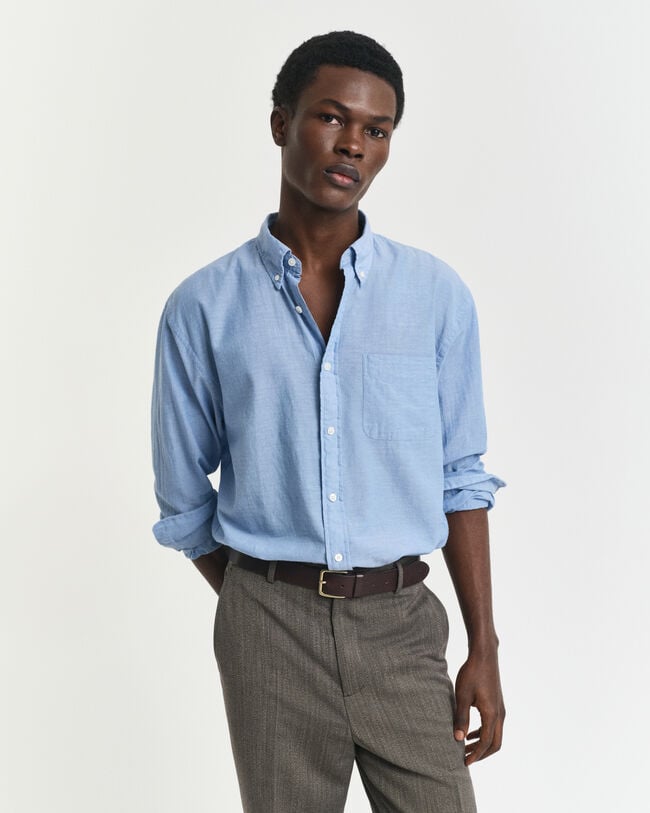 Relaxed Fit indigo chambray overhemd