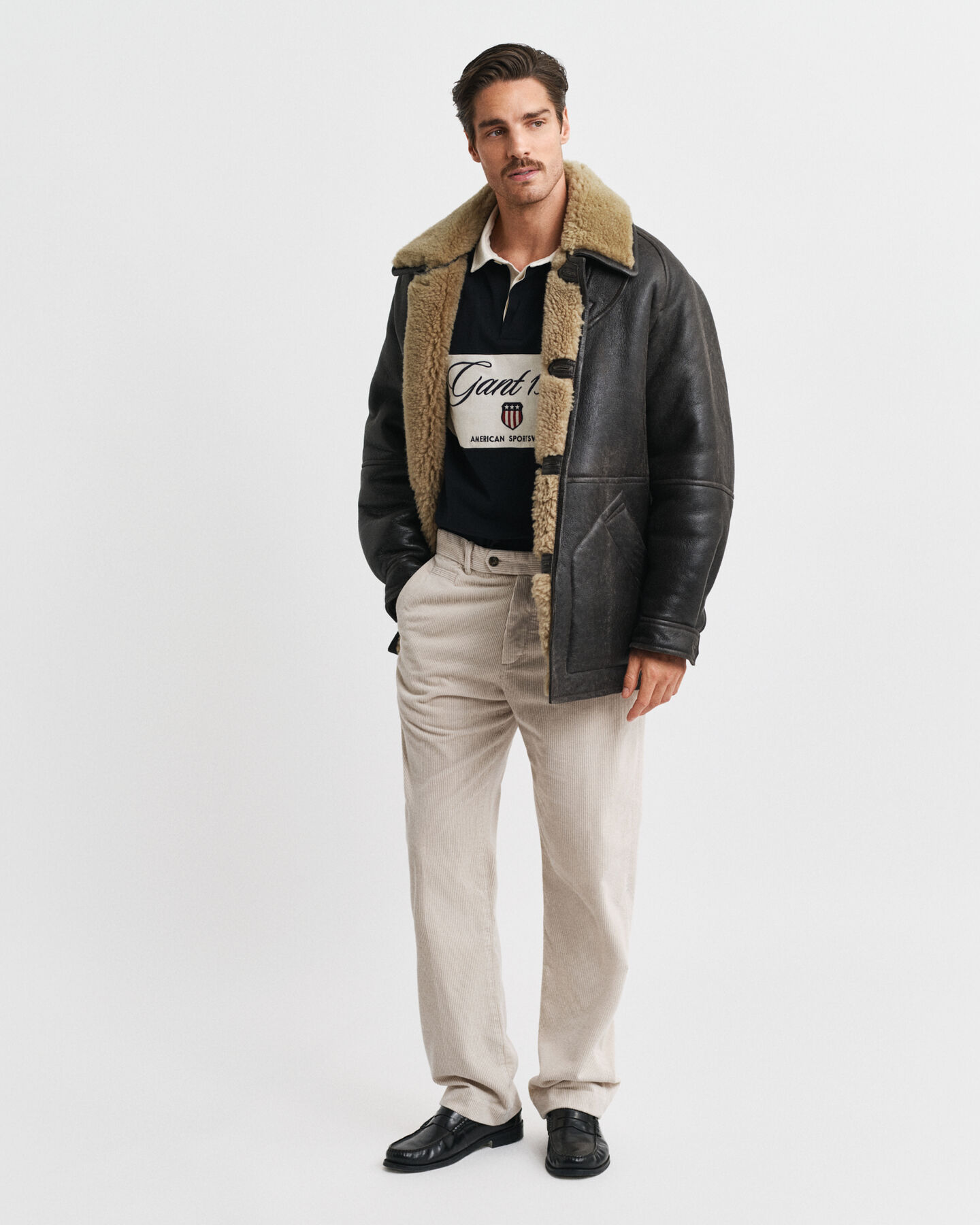 Straight Fit corduroy broek