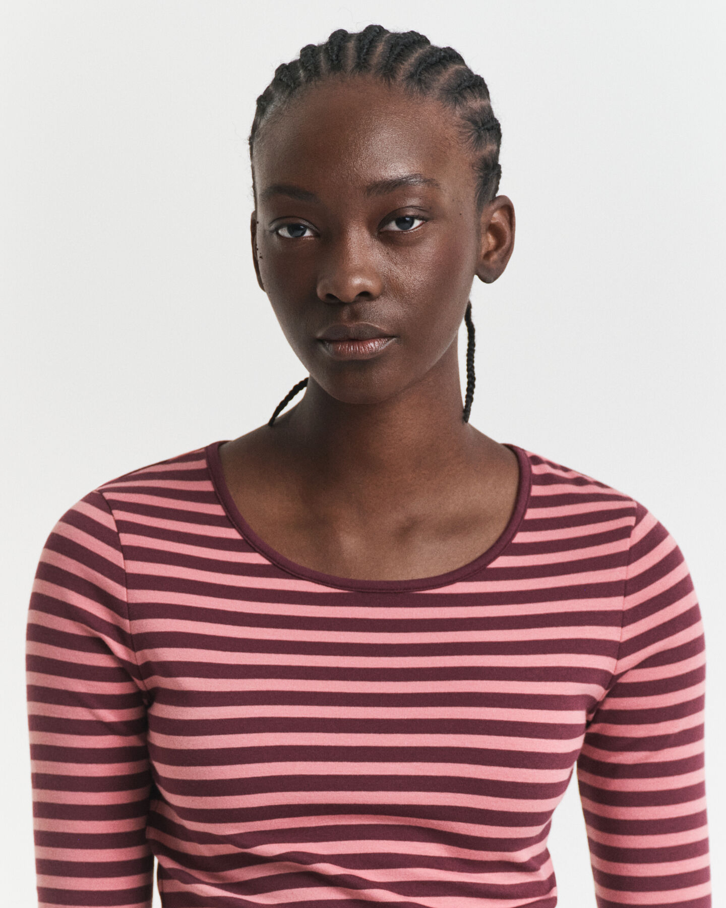 Gestreept ribshirt met lange mouwen