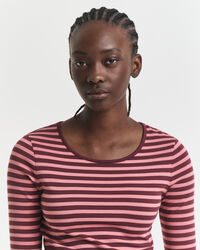 Gestreept ribshirt met lange mouwen