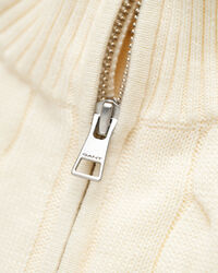 Teens kabelgebreide trui met korte rits van katoen