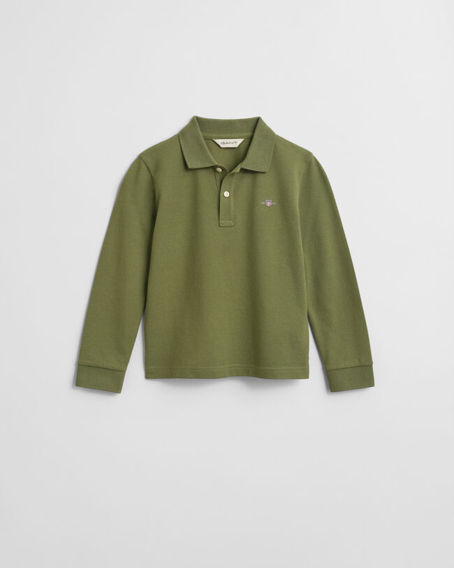 Kids Shield piqu&eacute; poloshirt met lange mouwen