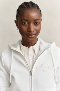 Tonal Shield hoodie met ritssluiting