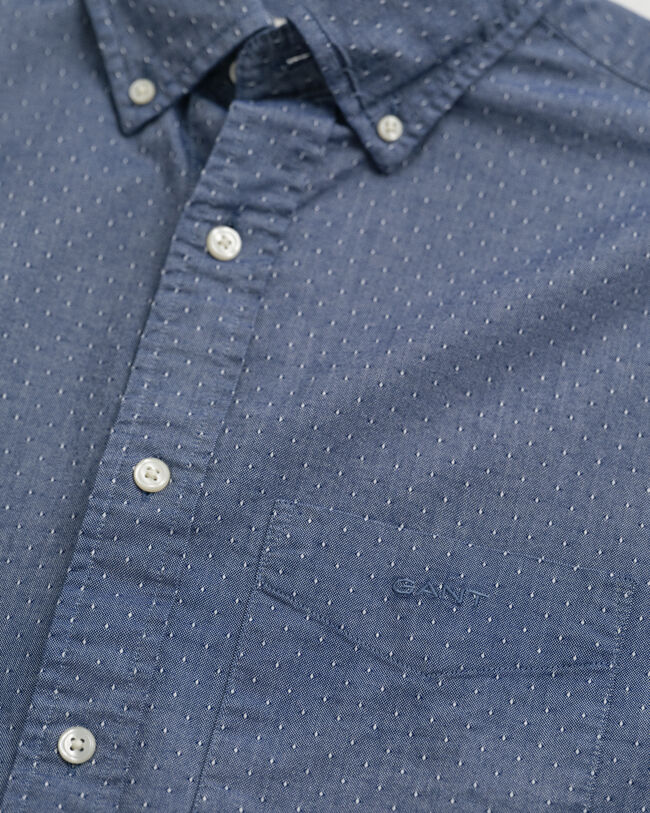 Regular Fit Oxford-overhemd van dobbyweefsel met stippen