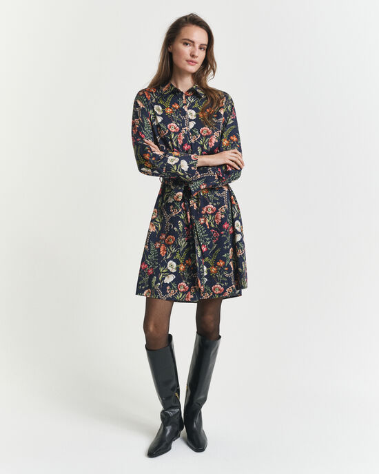 Overhemdjurk met bloemenprint van viscose