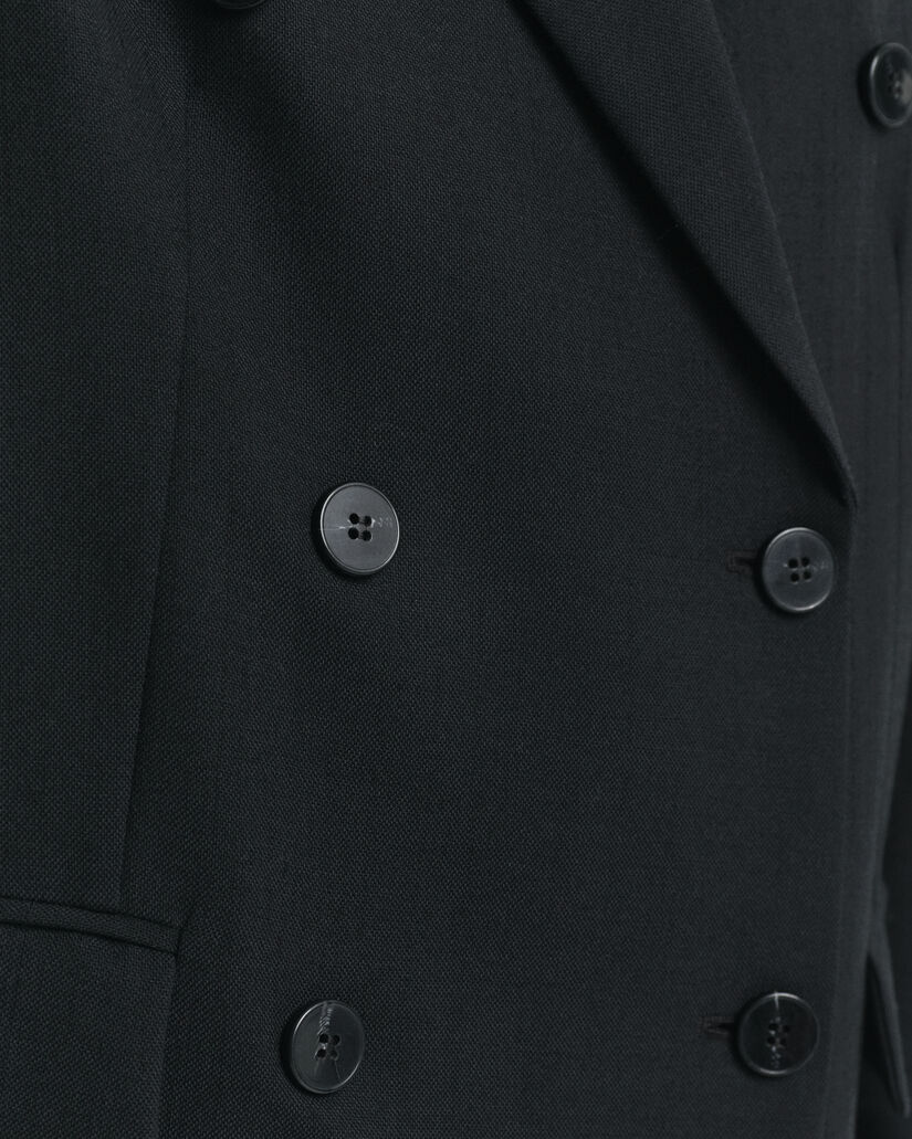 Relaxed Fit blazer met dubbele knopenrij van een wolmix met jute