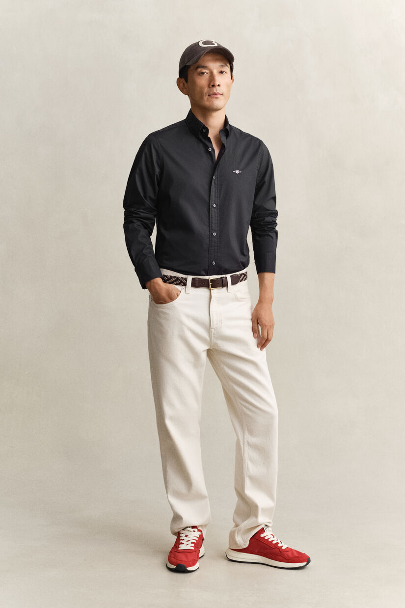 Slim Fit Classic overoverhemd van poplin
