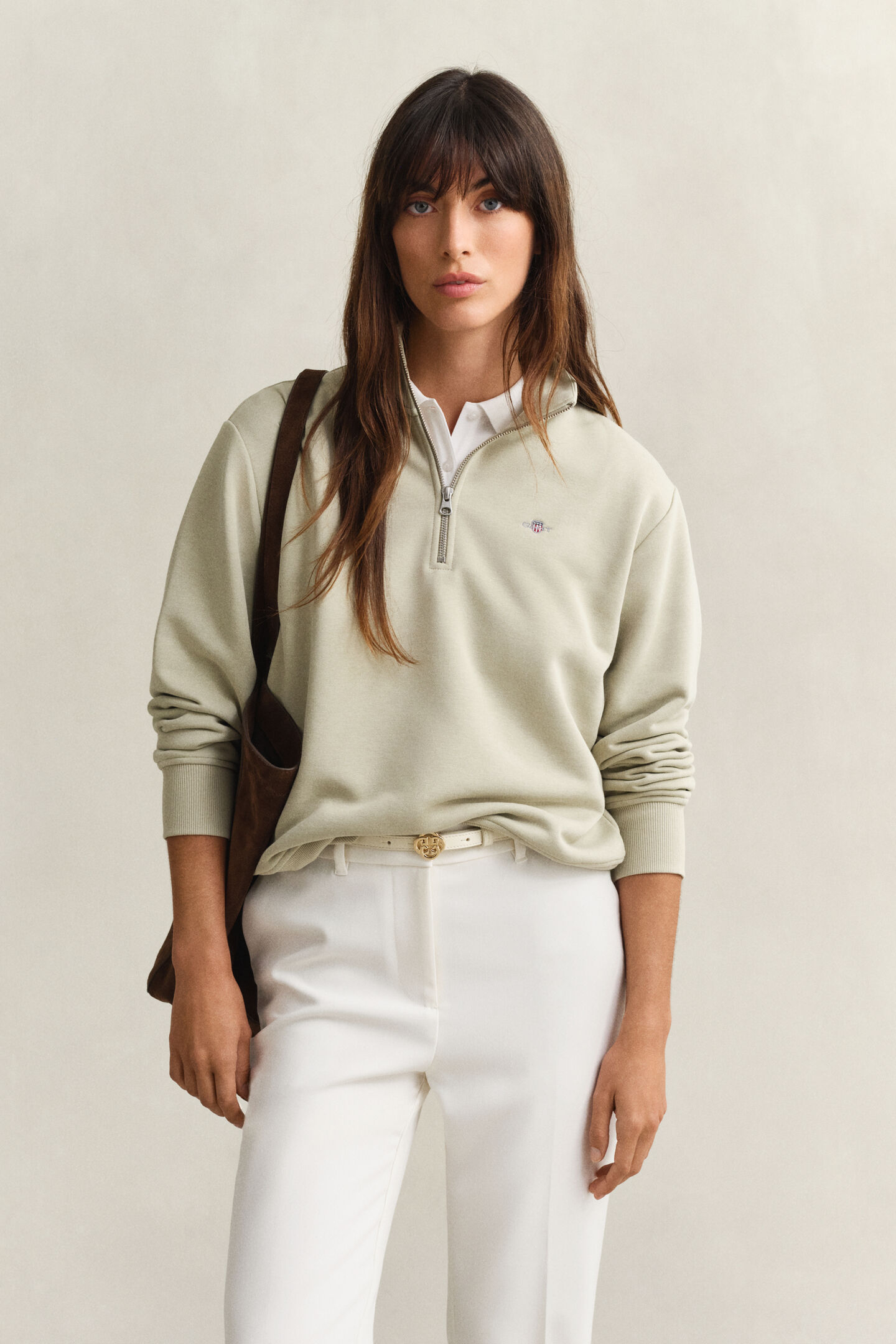 Shield sweatshirt met korte rits
