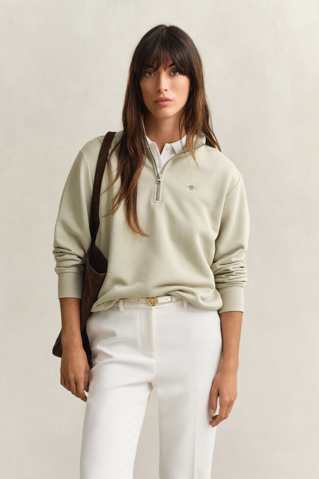 Shield sweatshirt met korte rits