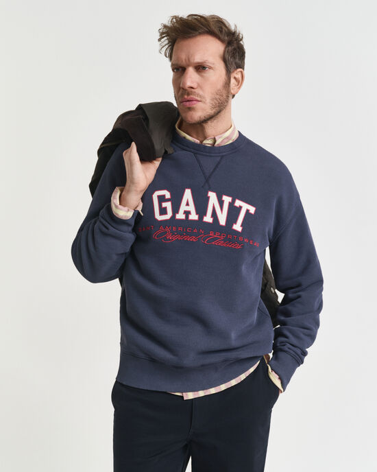 Graphic sweatshirt met ronde hals in collegestijl