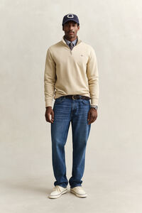 Shield sweatshirt met korte rits