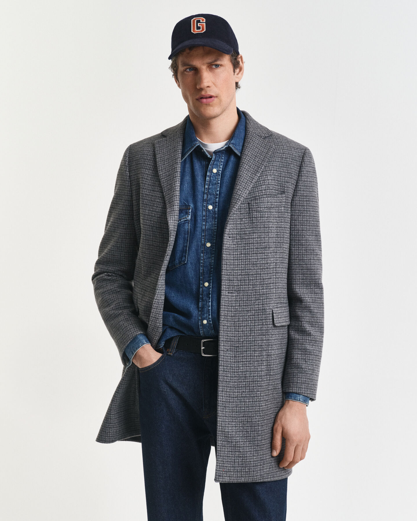 Tweekleurige wollen jas