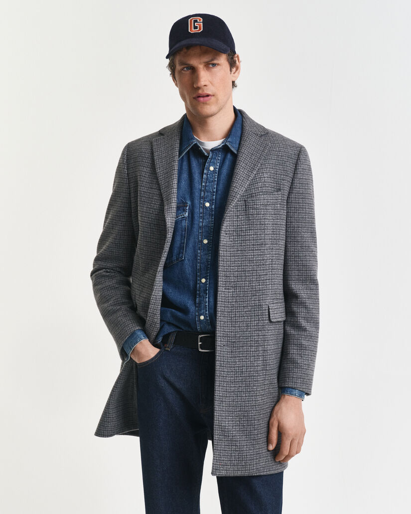 Tweekleurige wollen jas