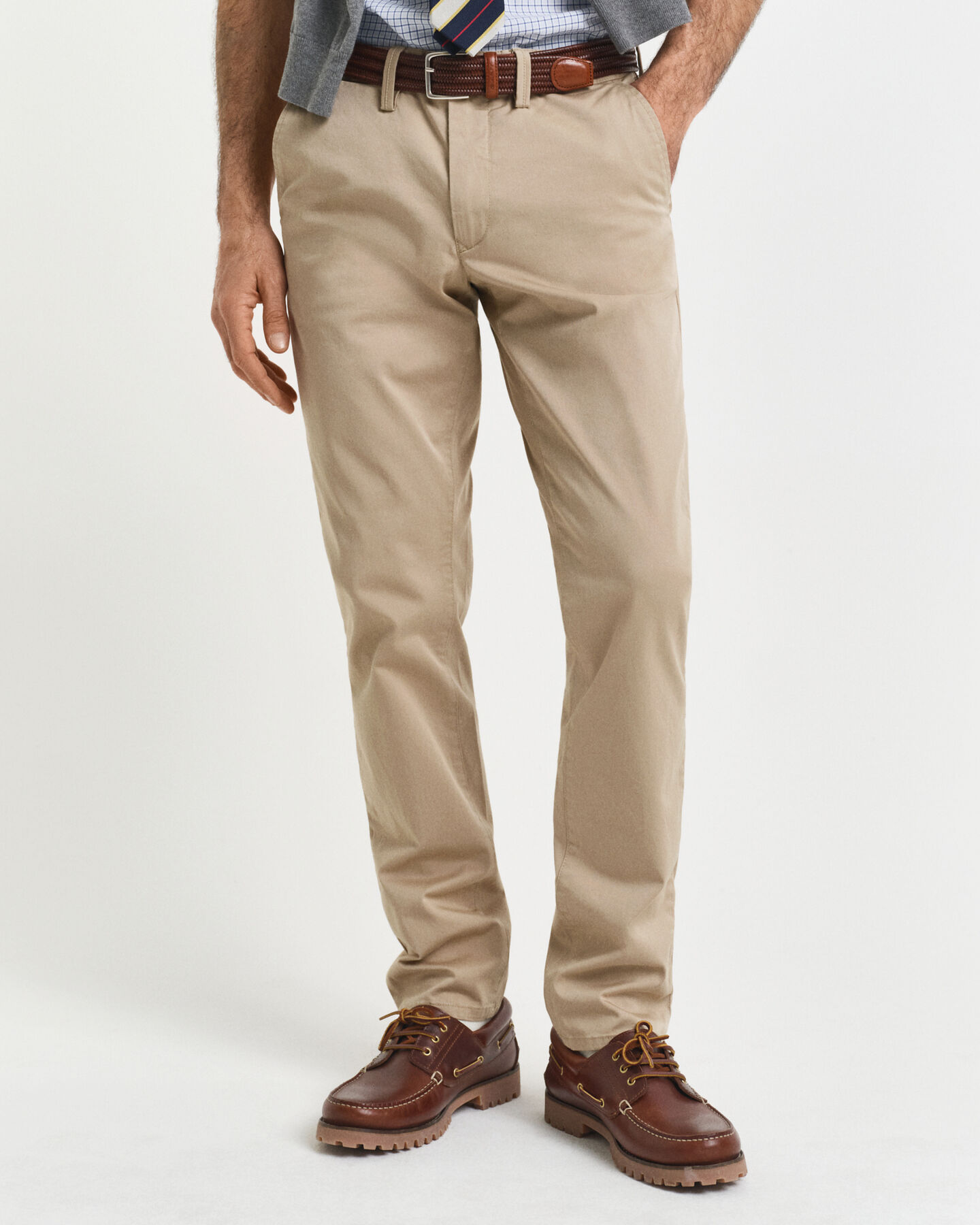 Slim Fit chino van keperstof