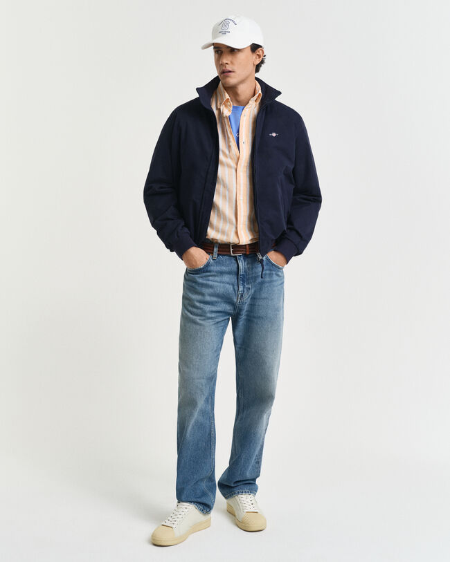 Regular Fit gestreept overhemd van katoen en linnen