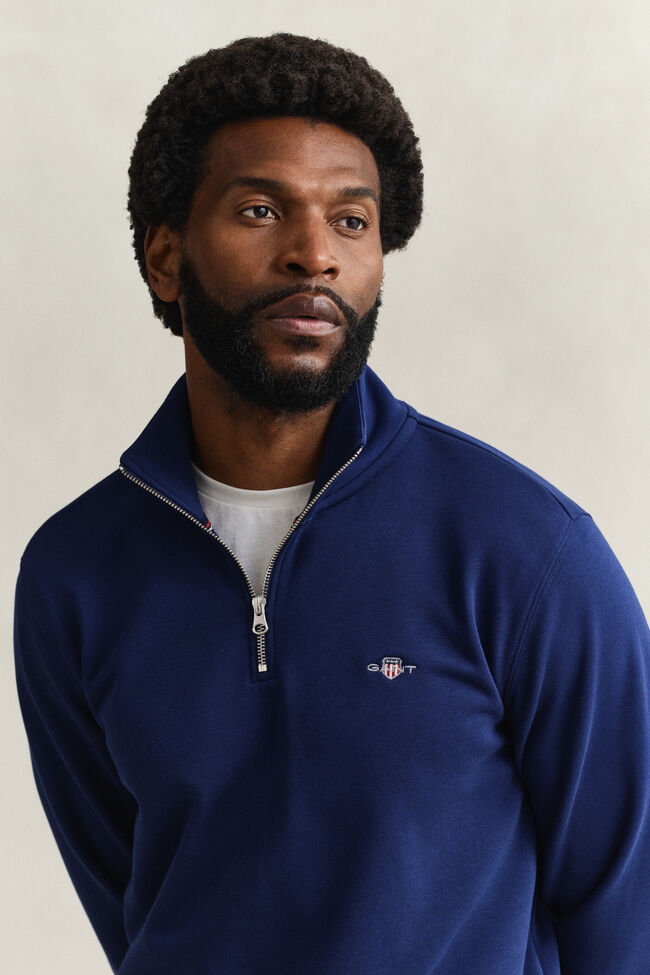 Shield sweatshirt met korte rits