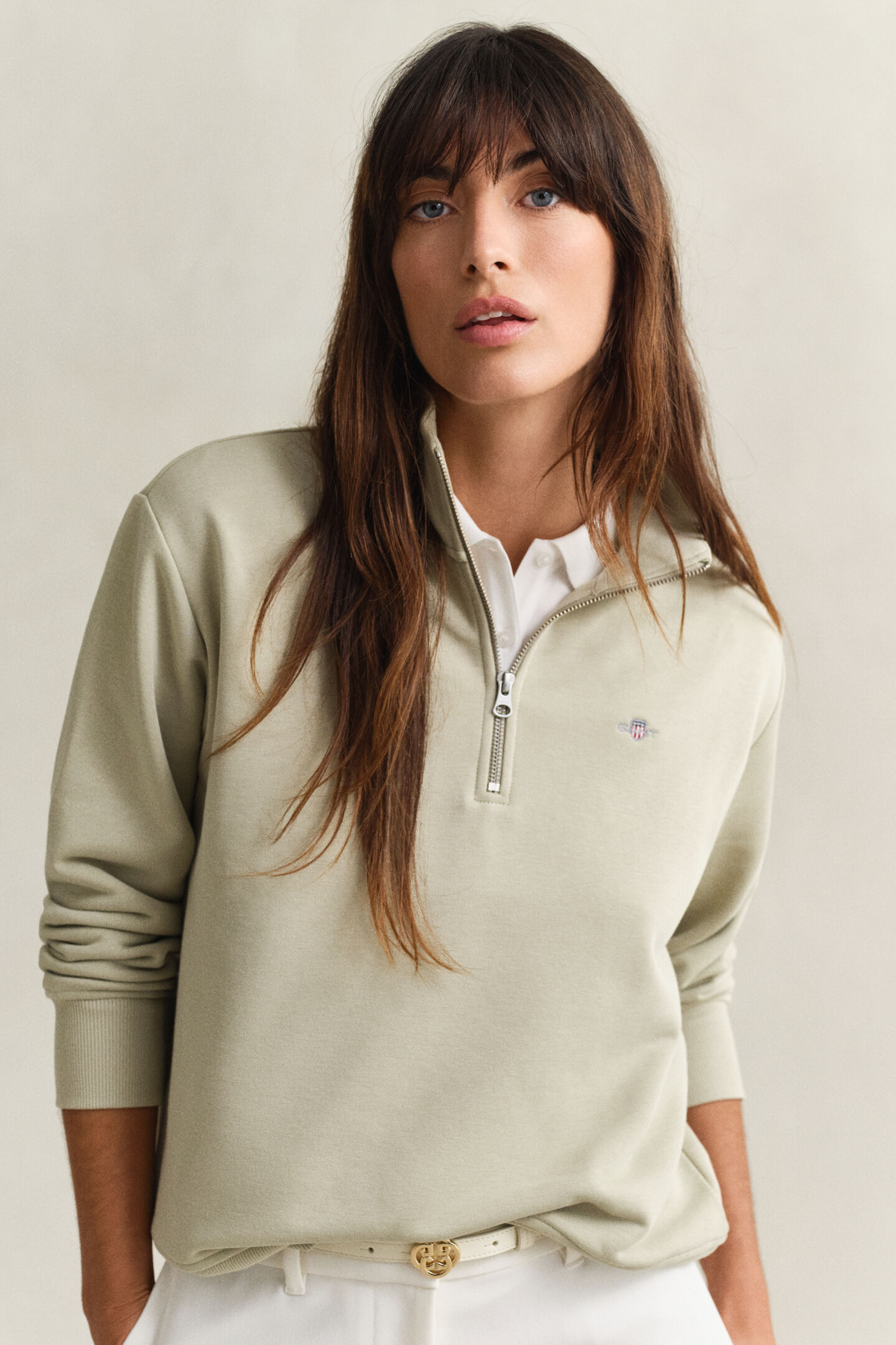 Shield sweatshirt met korte rits