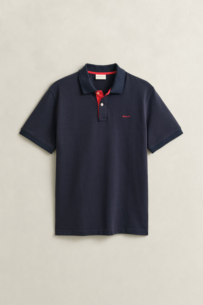 Piqu&eacute; poloshirt met contrasterend detail