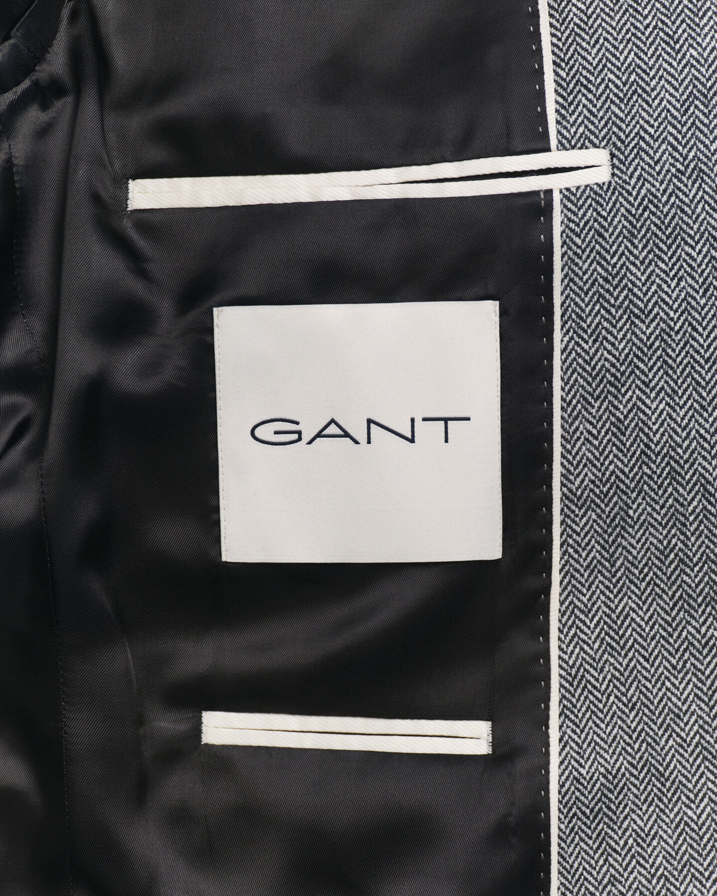 Slim Fit flanellen kostuumjasje met visgraatmotief