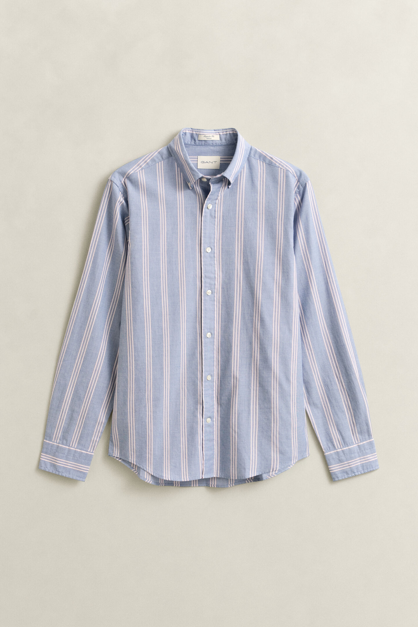 Regular Fit fil-&agrave;-fil poplin overhemd met strepen