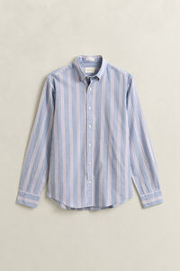 Regular Fit fil-&agrave;-fil poplin overhemd met strepen