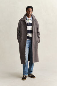 Gestreepte Heavy Rugger met chambray kraag