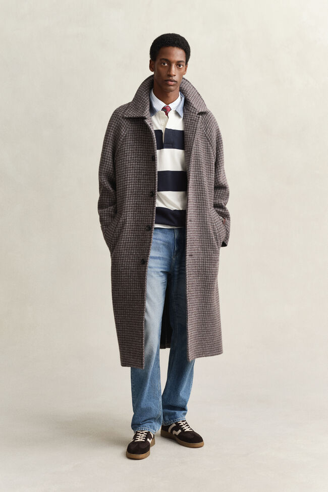 Gestreepte Heavy Rugger met chambray kraag