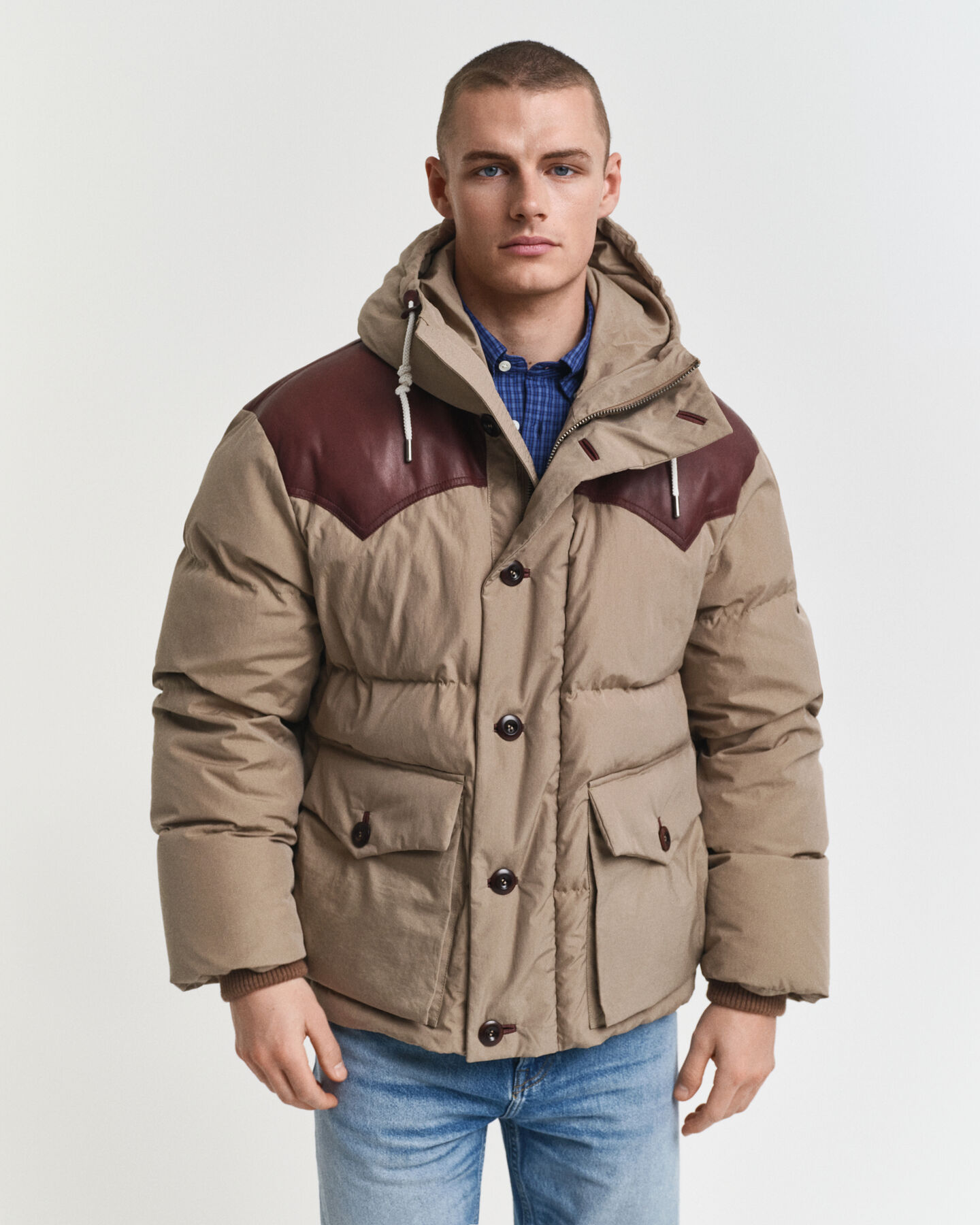 Katoenen parka met ganzendons