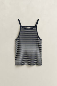 Gestreepte tanktop met halterkraag