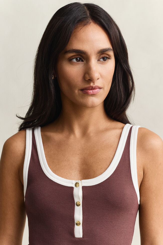 Geribde tanktop