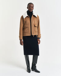 Jurk met col en gebreid detail