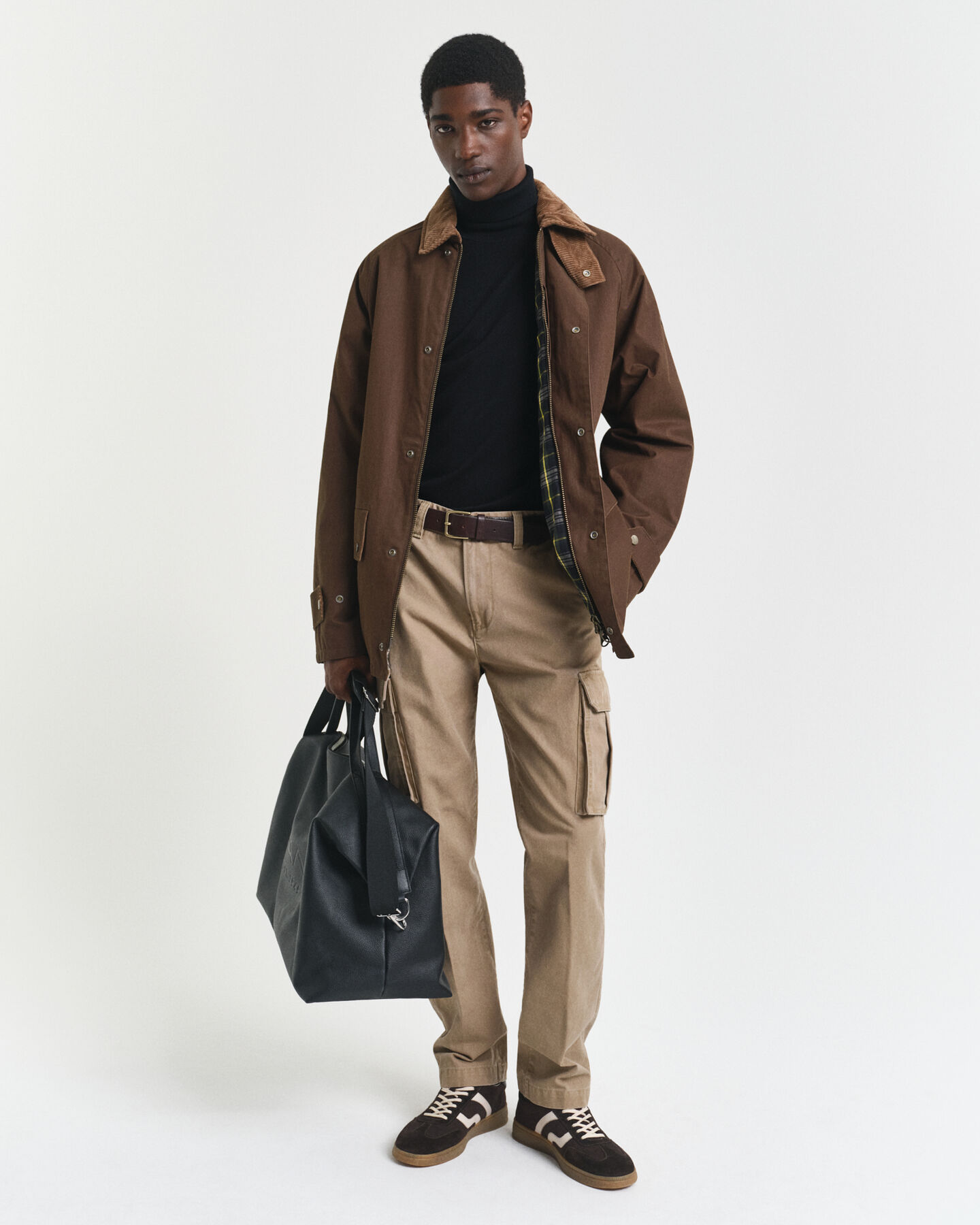 Regular Fit cargobroek van katoenkeper