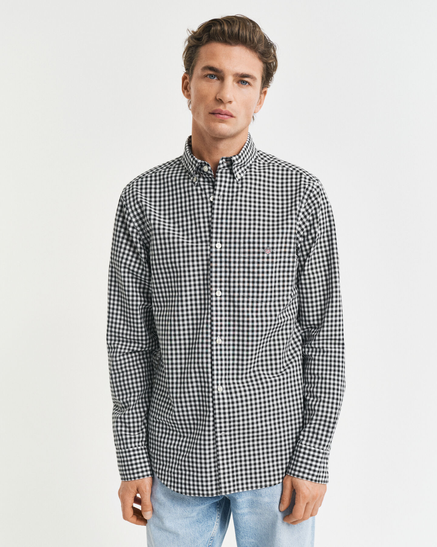 Regular Fit Classic overhemd met Gingham-ruitje van poplin