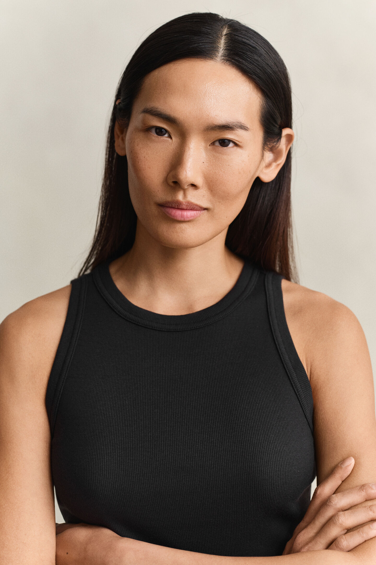 Geribde tanktop