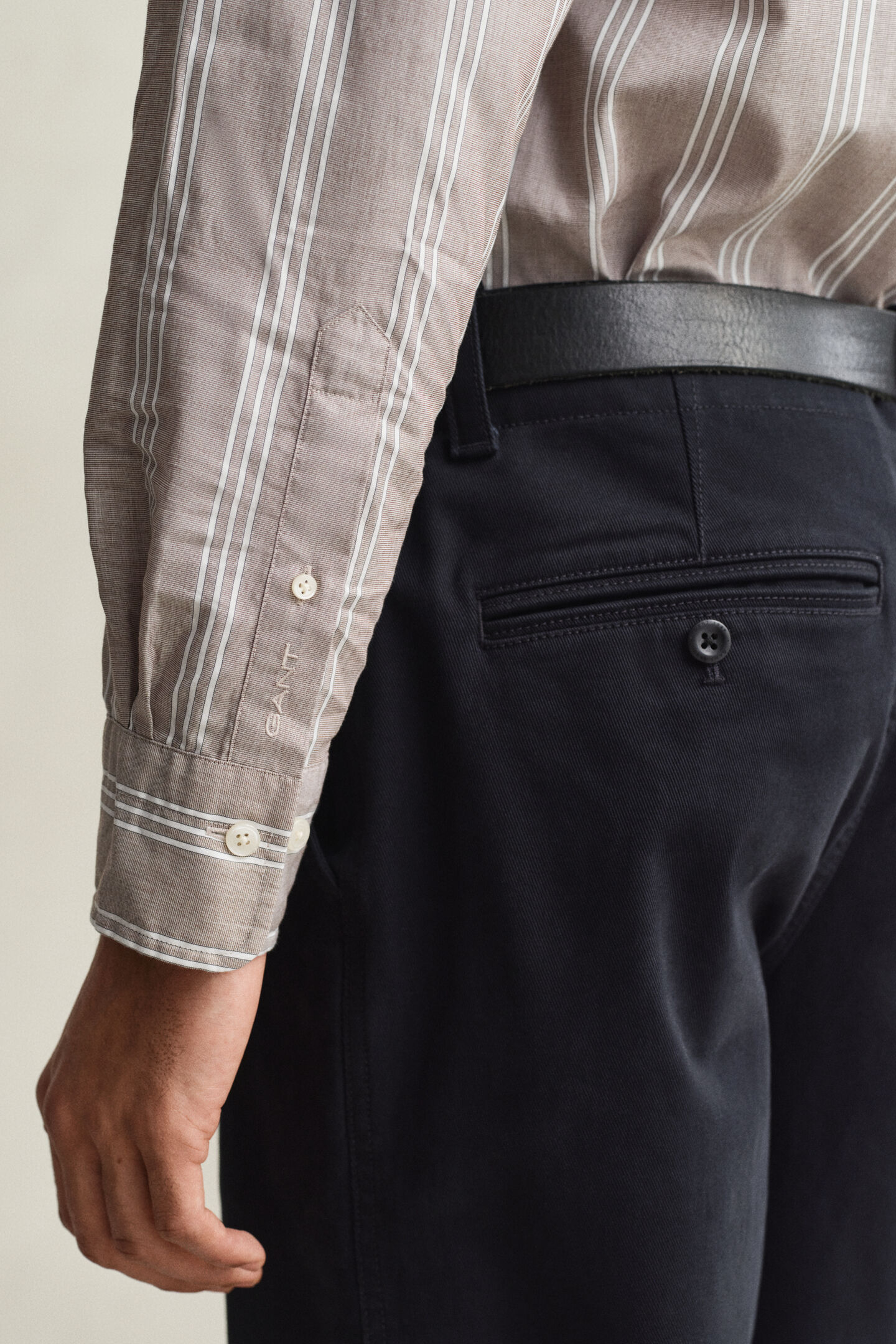 Regular Fit fil-&agrave;-fil poplin overhemd met strepen