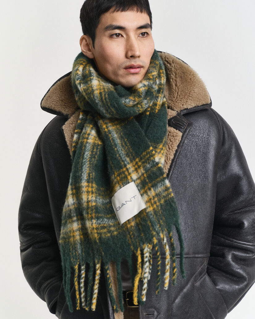 Geruite sjaal van mohair-alpacawolmix