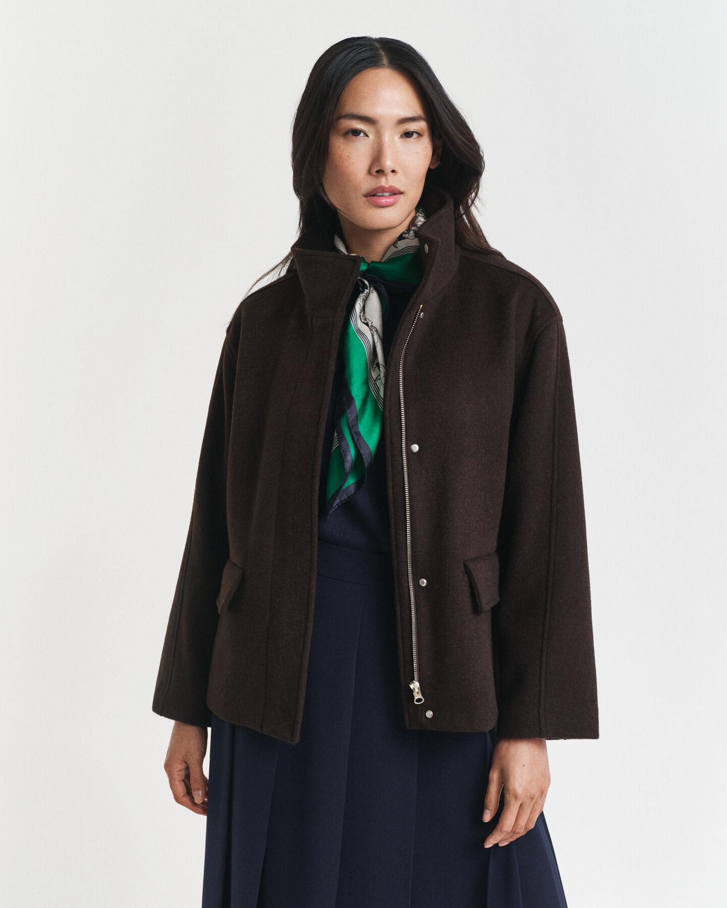 Kort wollen jack met rits