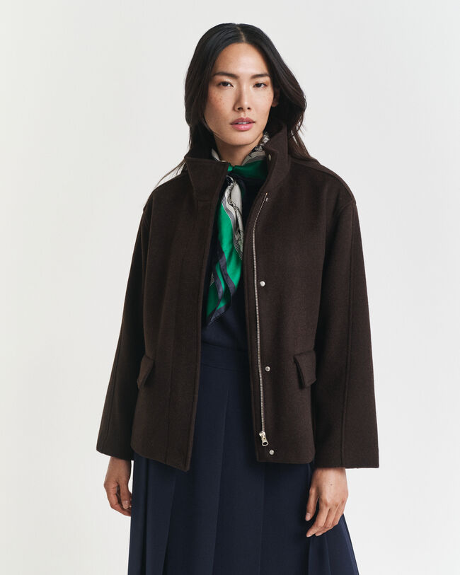 Kort wollen jack met rits