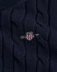 Kids Shield katoenen gebreide kabeltrui met ronde hals